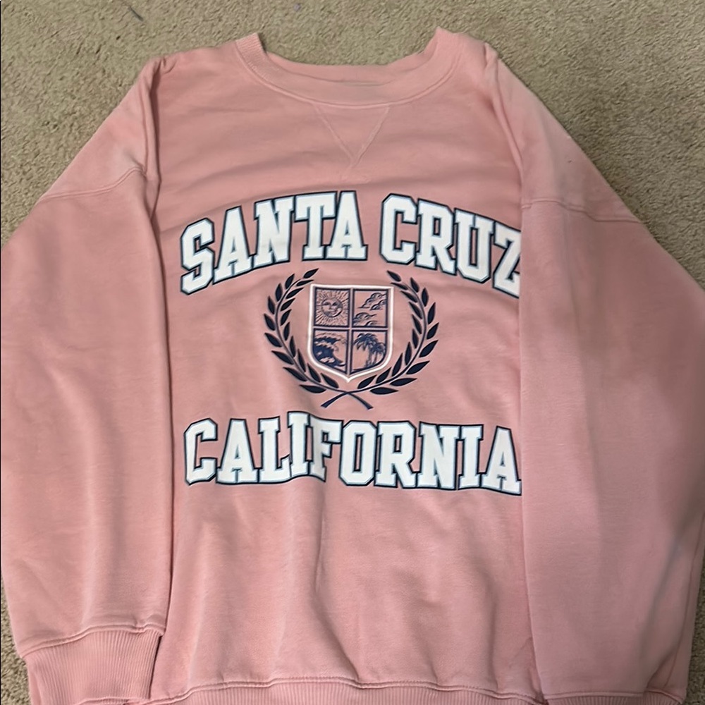 Aeropostale Pink Crew Neck Sweater with Collegiate Design